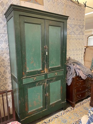 Lot 82 - A provincial painted pine cupboard