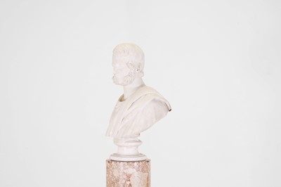 Lot 740 - A carved marble bust of a gentleman