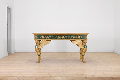 Lot 114 - An Empire-style malachite and ormolu centre table