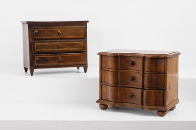 Lot 683 - A walnut miniature commode