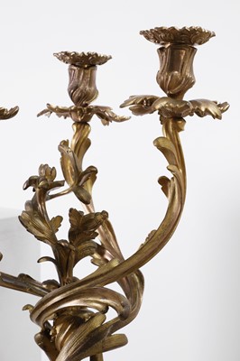 Lot 66 - A pair of Louis XV-style gilt-bronze candelabra