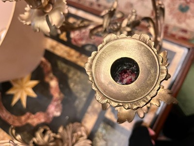 Lot 66 - A pair of Louis XV-style gilt-bronze candelabra
