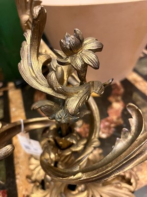 Lot 66 - A pair of Louis XV-style gilt-bronze candelabra