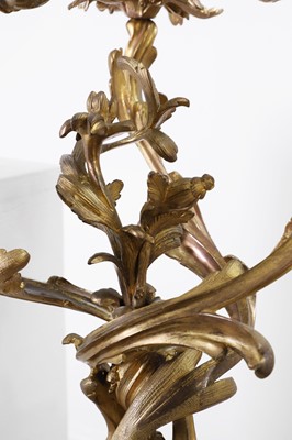 Lot 66 - A pair of Louis XV-style gilt-bronze candelabra