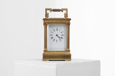 Lot 563 - A large gilt-bronze carriage clock