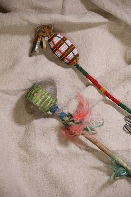 Lot 352 - A Native American beaded and quilled dance club