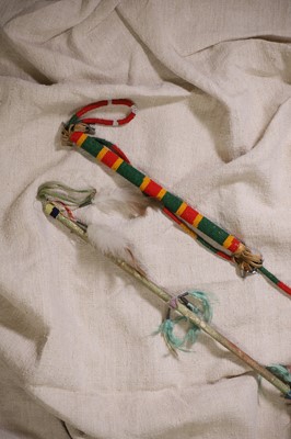 Lot 352 - A Native American beaded and quilled dance club
