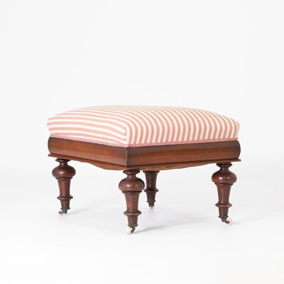 Lot 252 - A Victorian mahogany upholstered stool