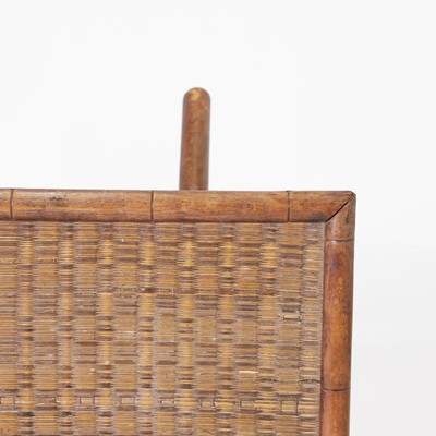 Lot 59 - A Victorian beech and rattan folding occasional table