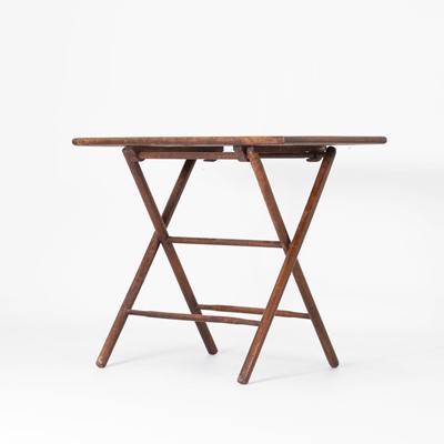 Lot 59 - A Victorian beech and rattan folding occasional table