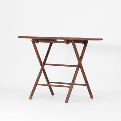 Lot 59 - A Victorian beech and rattan folding occasional table