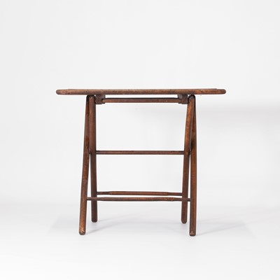 Lot 59 - A Victorian beech and rattan folding occasional table