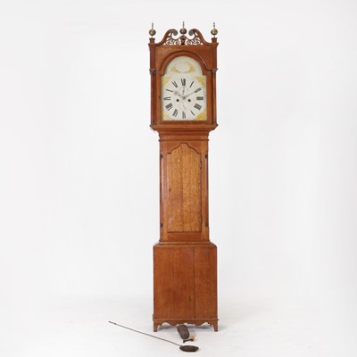 Lot 38 - An oak longcase clock