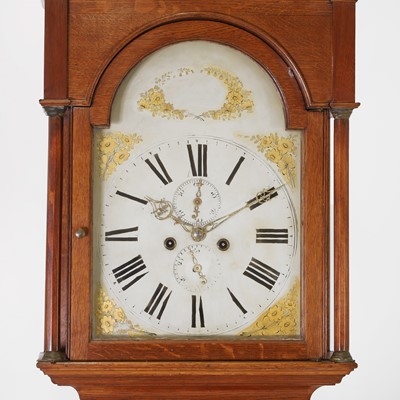 Lot 38 - An oak longcase clock