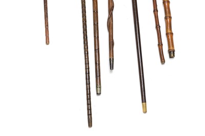 Lot 55 - A group of seven silver and gold mounted walking sticks