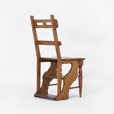 Lot 46 - A set of Victorian oak metamorphic library steps