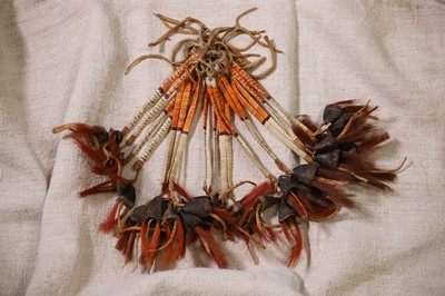 Lot 292 - A set of Native American quilled tipi ornaments