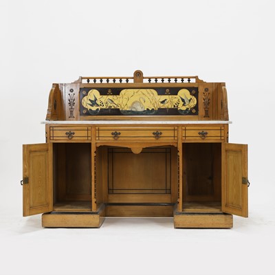 Lot 56 - A Victorian Aesthetic ash and ebony washstand