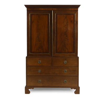 Lot 627 - A George III mahogany linen press