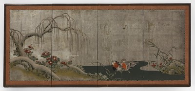 Lot 503 - A Japanese four-fold byōbu screen