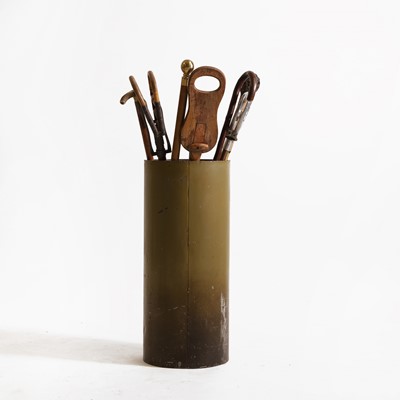 Lot 17 - A toleware painted umbrella stand