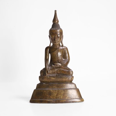 Lot 418 - A Burmese bronze Buddha