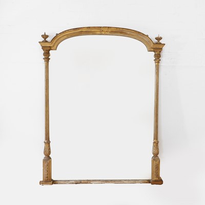 Lot 1 - A Victorian gilt and carved wood overmantel mirror