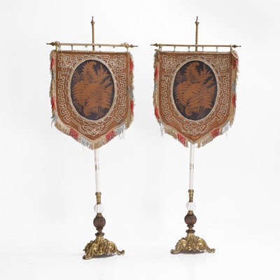 Lot 20 - A pair of Victorian face screens