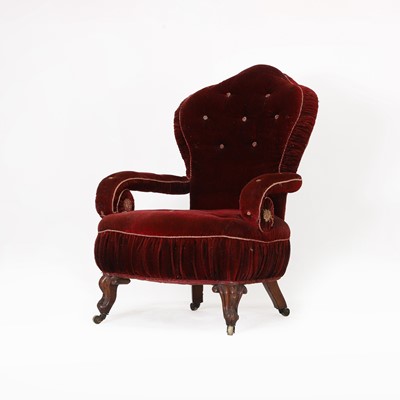 Lot 220 - A Victorian steel-framed reclining armchair