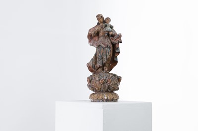 Lot 185 - A carved and polychrome-painted wood figure