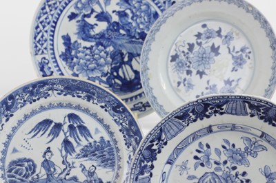Lot 156 - A group of export blue and white plates