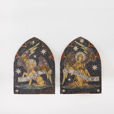 Lot 446 - A pair of mosaic wall plaques