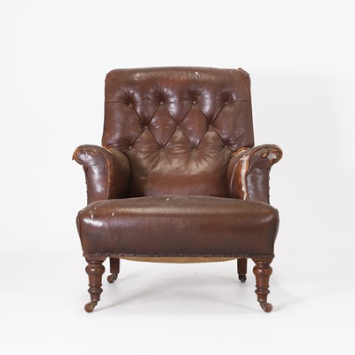 Lot 340 - A Victorian leather armchair