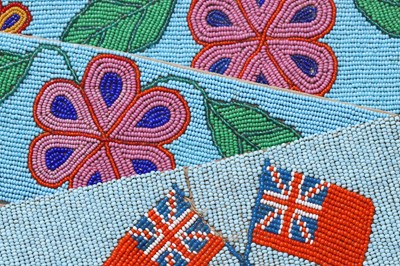 Lot 323 - A Native American beaded pictorial strip