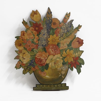 Lot 358 - A painted wooden fire screen