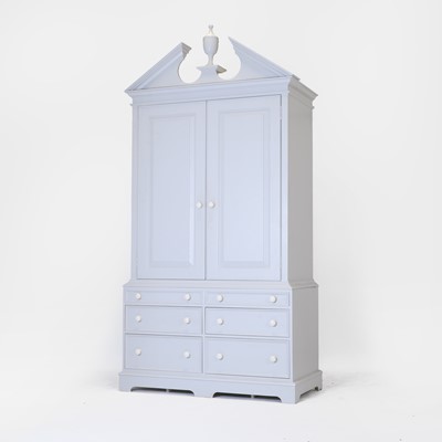 Lot 352 - A George III-style painted wardrobe