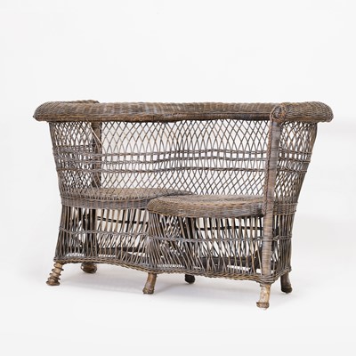 Lot 353 - A wicker conversation seat