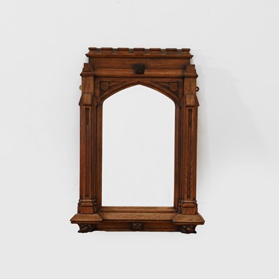 Lot 346 - A Victorian oak wall mirror