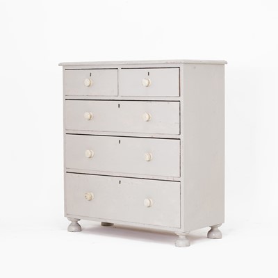 Lot 366 - A painted pine chest of drawers