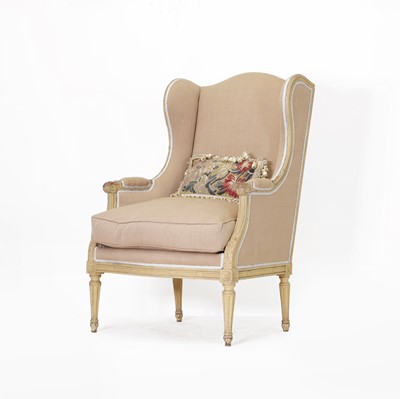 Lot 369 - A Louis XVI-style wing armchair