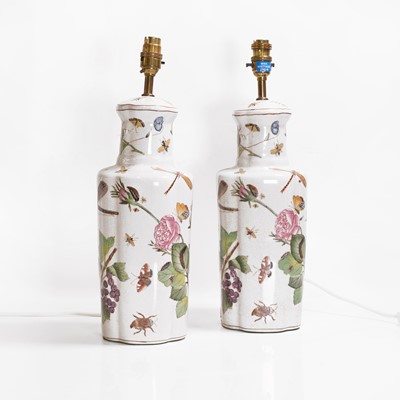 Lot 364 - A pair of pottery table lamps