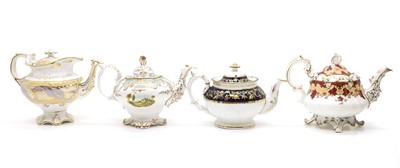 Lot 208 - A collection of four bone china teapots