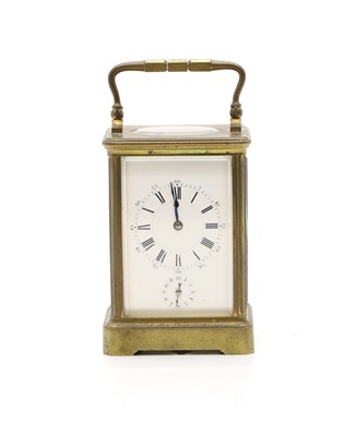 Lot 258 - A French brass cased carriage clock