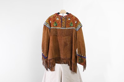 Lot 338 - A Native American beaded hide dress