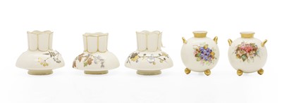 Lot 158 - A group of three Royal Worcester porcelain vases