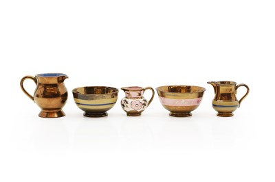 Lot 155 - A collection of copper lustre ware
