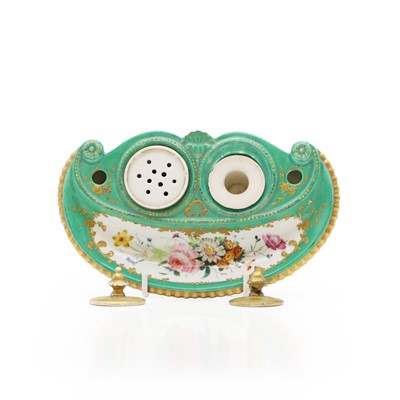 Lot 130 - A Sevres style porcelain desk stand