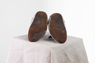 Lot 333 - A pair of Native American beaded hide moccasins