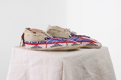 Lot 314 - A pair of Native American beaded moccasins