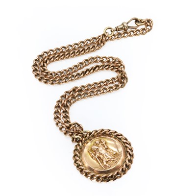 Lot 452 - A 9ct gold St Christopher pendant